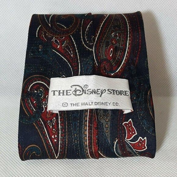Vintage Mickey Mouse Tie Paisley Necktie The Disney Store Navy Red Green - Picture 3 of 3